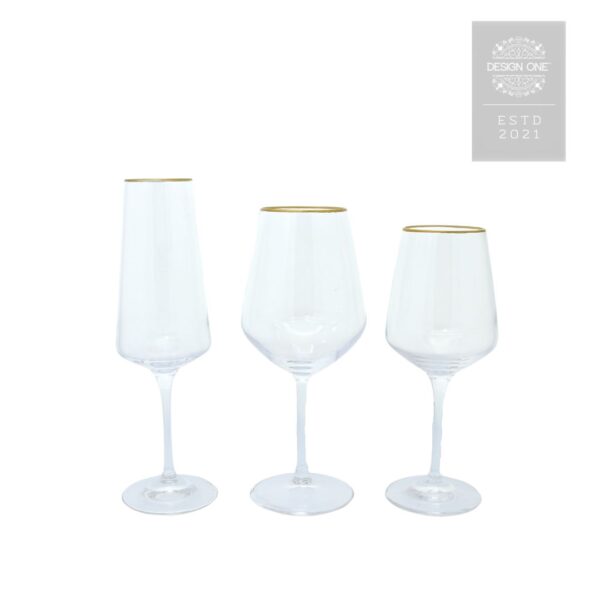 Angela Gold Rim Glassware Collection