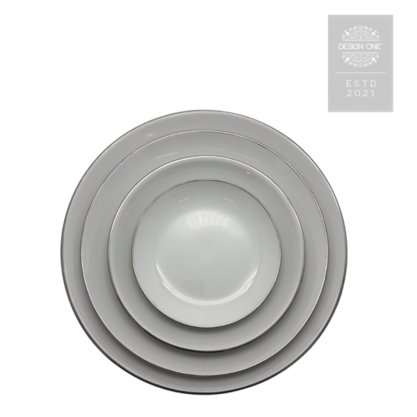 Celeste Porcelain Collection Silver Rim